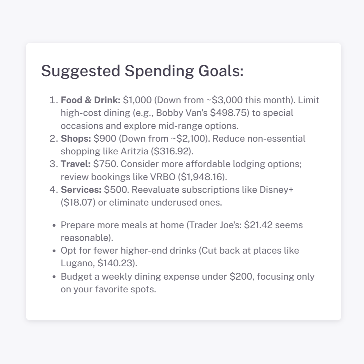 Actionable Budgets